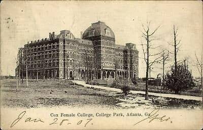 1907 postcard of Cox Female College, College Park